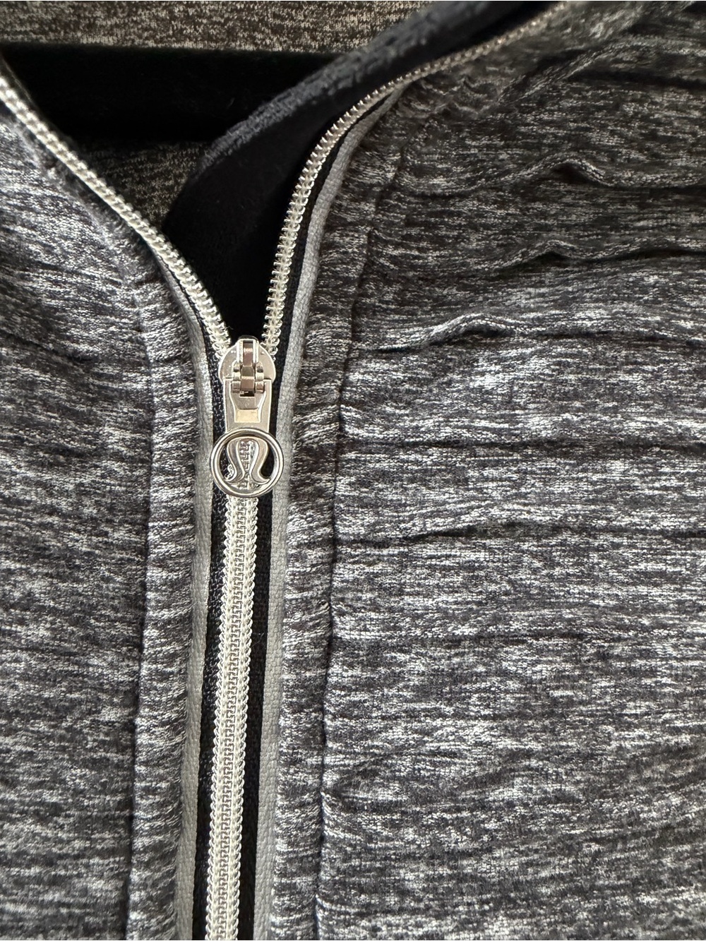 Grey Heather Quarter-Zip Pullover with Textured Front - Picture 3 of 8